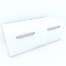 Armonia Comoda alba cu 2 usi cu maner front MDF Alb Lucios